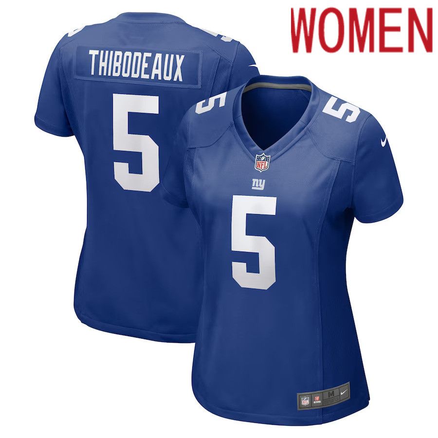 Women New York Giants #5 Kayvon Thibodeaux Nike Royal Game NFL Jersey->women nfl jersey->Women Jersey